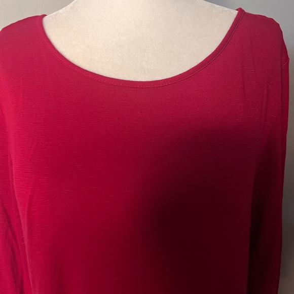 NWOT LOGO Lori Goldstein Pink Stylish Tunic w/ Front Pockets/Buttons At Back !! - Picture 2 of 8
